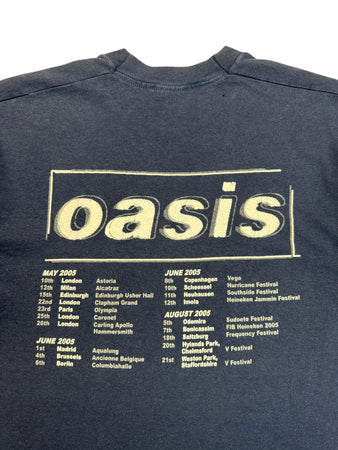 2005 Screen Stars Tourshirt Oasis Europe Single Stitch Made In Ireland Dunkelblau M-L
