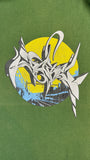 Vintage Hanes Beefy Shirt 90s "Dare" Graffiti Artwork Grün XL