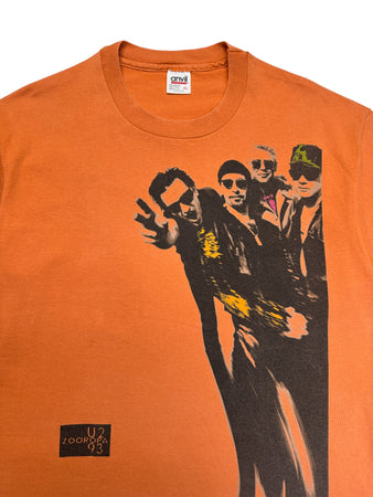 1993 Anvil Shirt U2 "Zooropa" Single Stitch Made In USA Orange XL