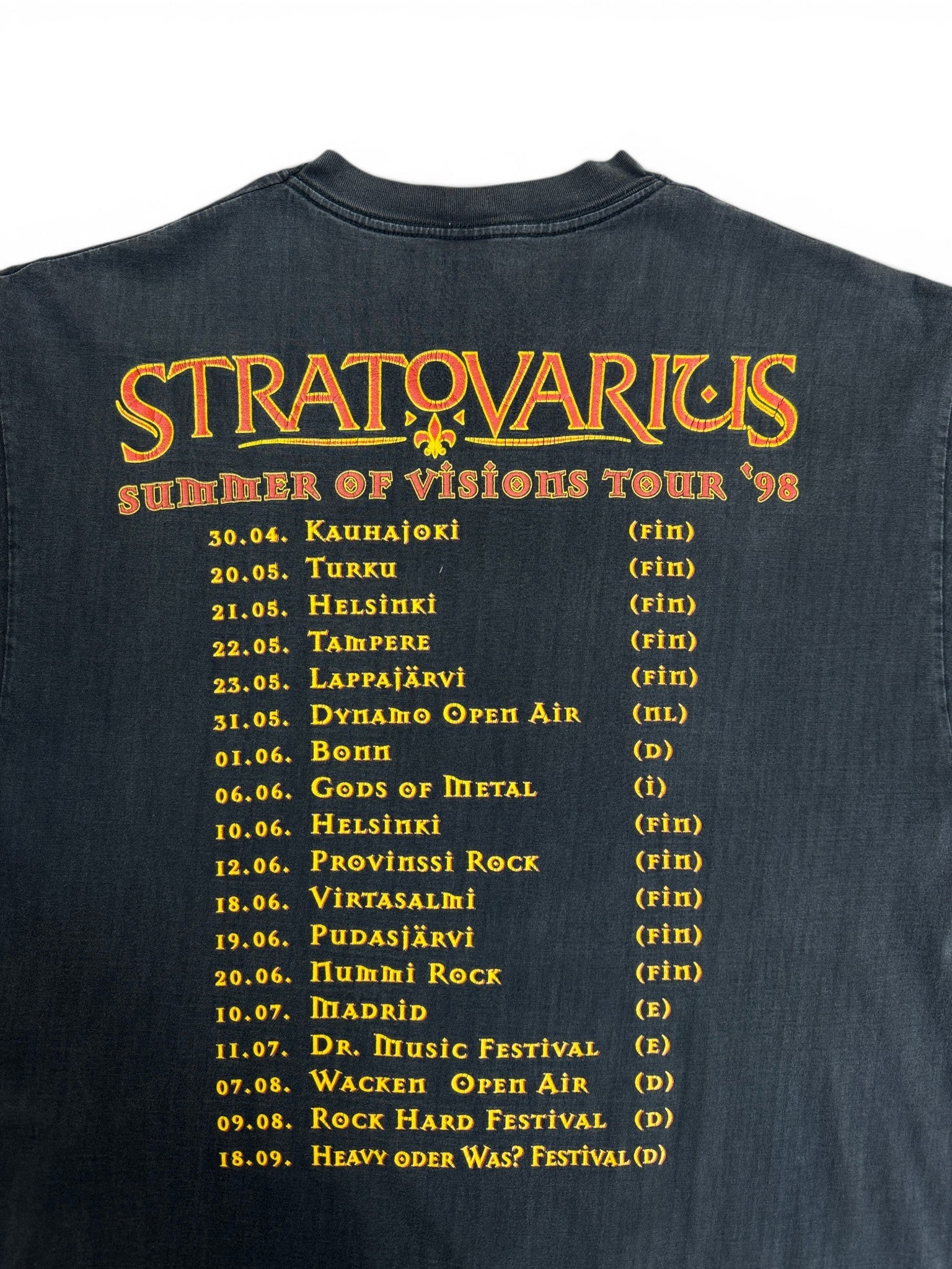 1998 Tour Shirt Stratovarius "Summer Of Visions" Schwarz L