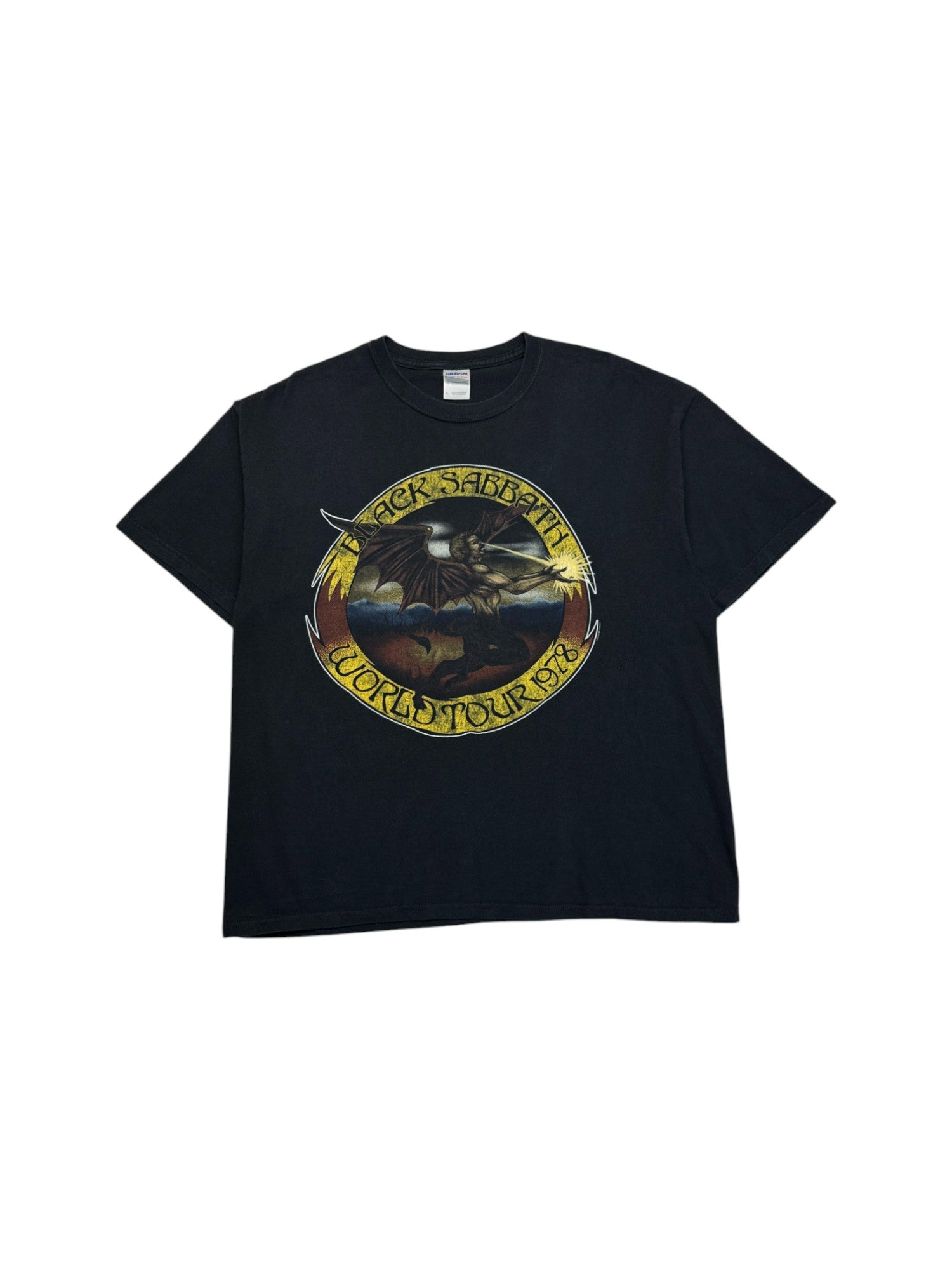2008 Gildan Shirt Retro Print Black Sabbath World Tour 1978 Schwarz XL
