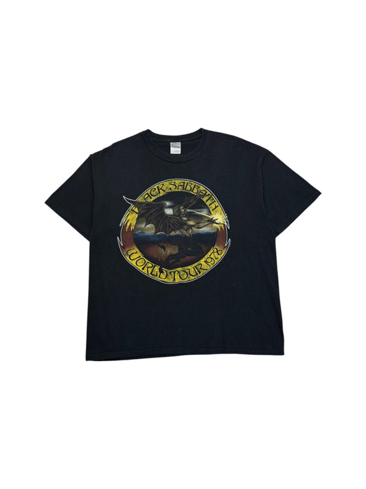 2008 Gildan Shirt Retro Print Black Sabbath World Tour 1978 Schwarz XL