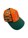 Vintage Drew Pearson Cap 90s Miami Hurricanes NFL University College Grün Orange One Size