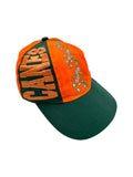 Vintage Drew Pearson Cap 90s Miami Hurricanes NFL University College Grün Orange One Size