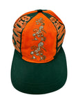 Vintage Drew Pearson Cap 90s Miami Hurricanes NFL University College Grün Orange One Size
