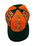 Vintage Drew Pearson Cap 90s Miami Hurricanes NFL University College Grün Orange One Size