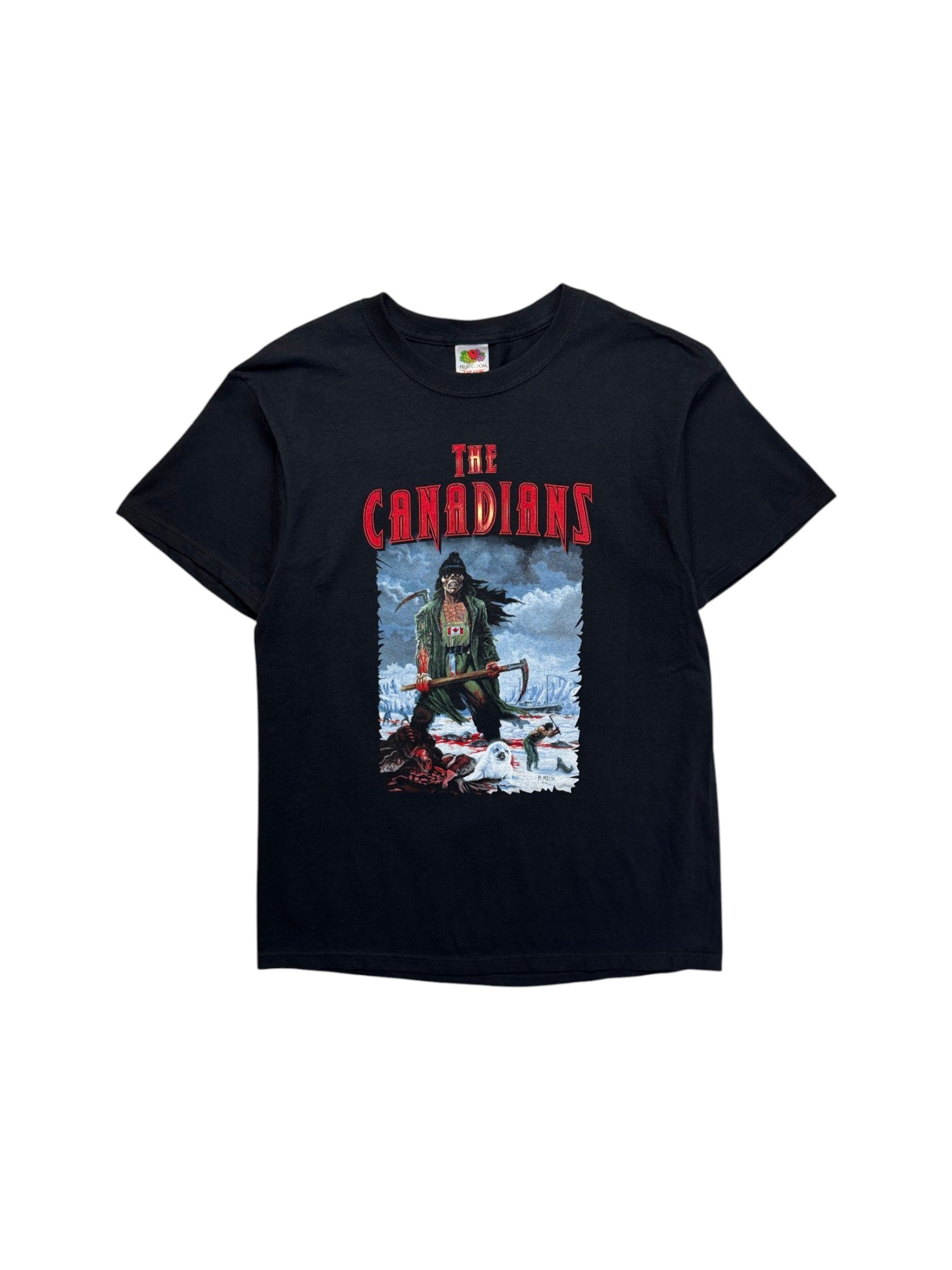 2008 Fruit Of The Loom Shirt The Canadians "Killing Seals" Tour Schwarz M