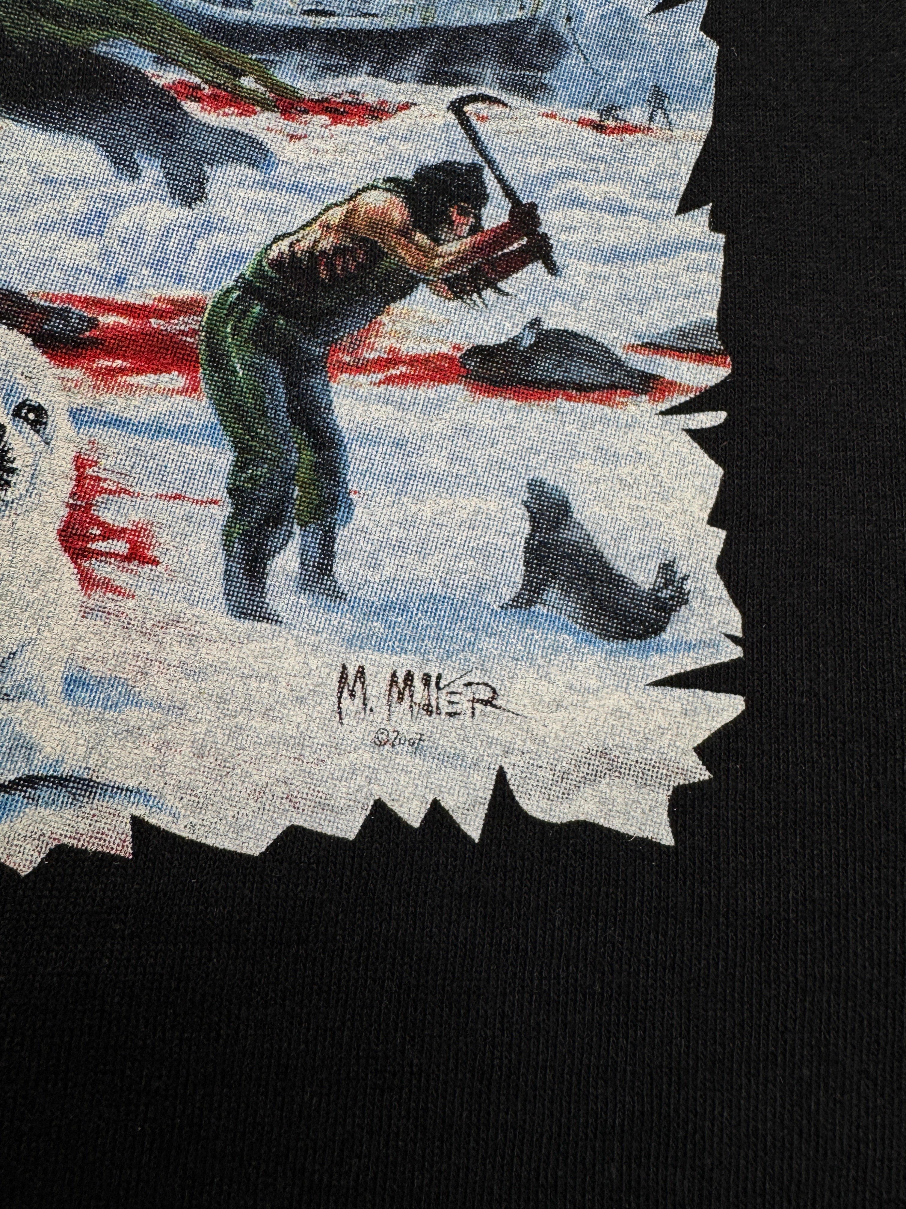 2008 Fruit Of The Loom Shirt The Canadians "Killing Seals" Tour Schwarz M