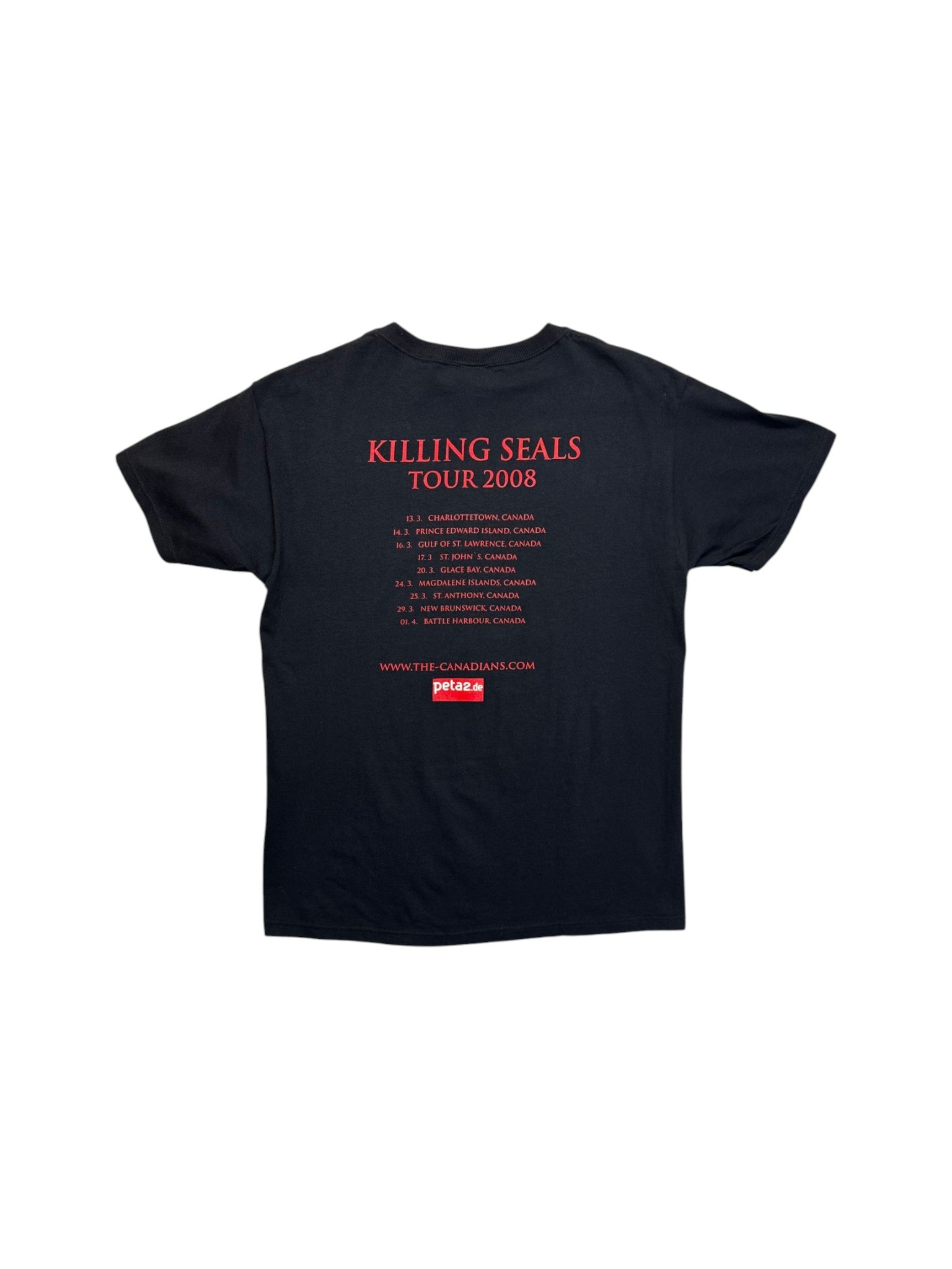 2008 Fruit Of The Loom Shirt The Canadians "Killing Seals" Tour Schwarz M