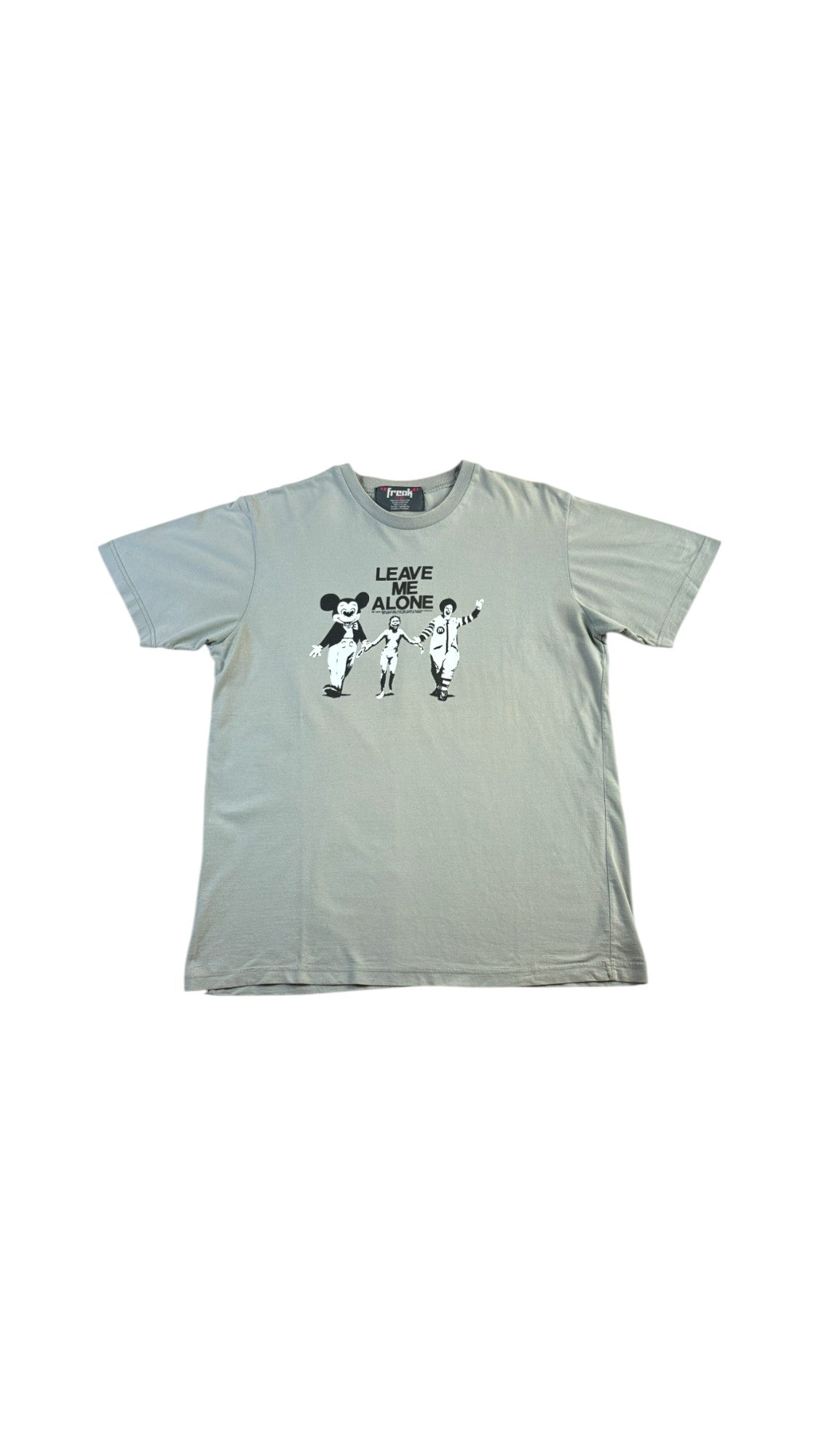 Freak T-Shirt 00s „Napalm Girl“ "Leave Me Alone" Grau L - RareRags