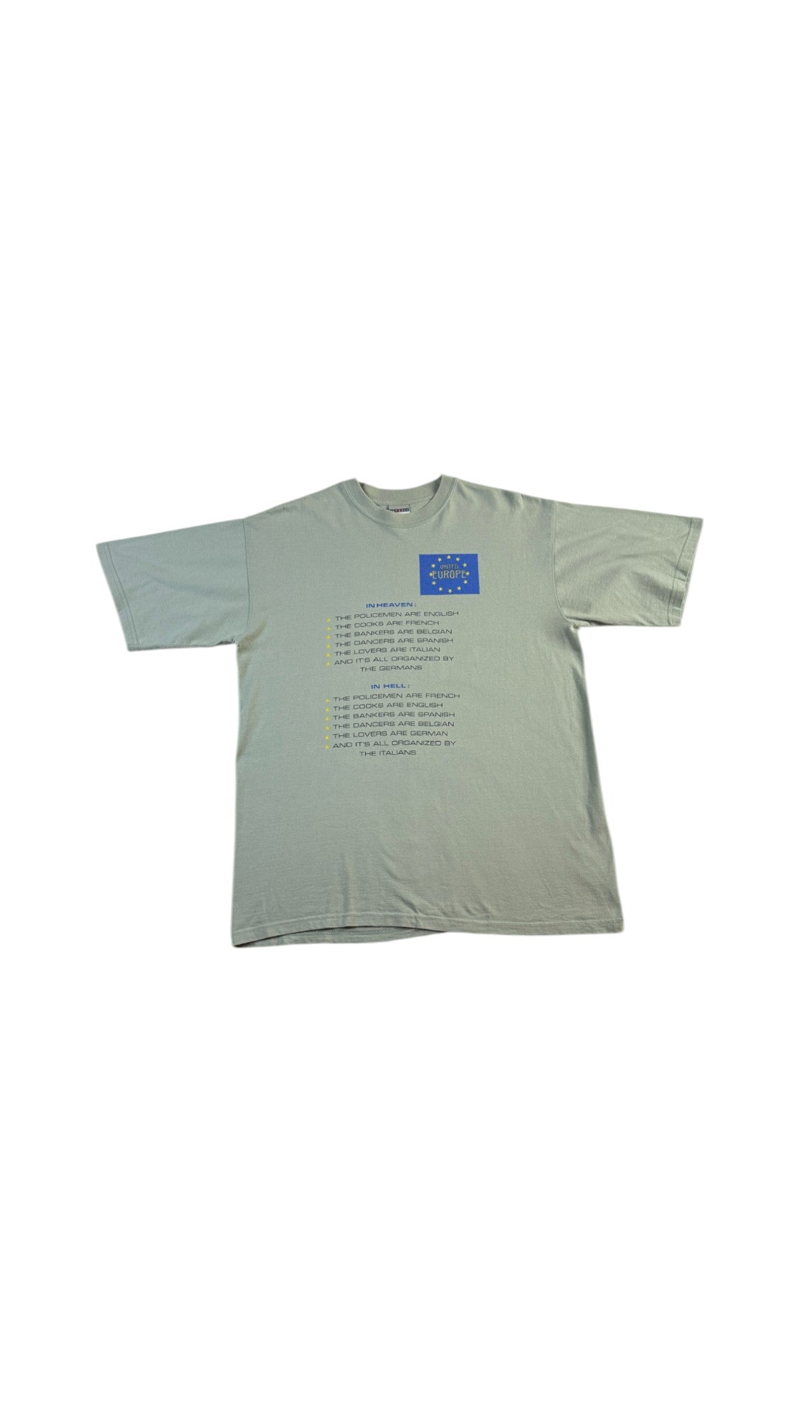Jerzees Shirt 00s "United Europe Hell and Heaven" Grau S - RareRags