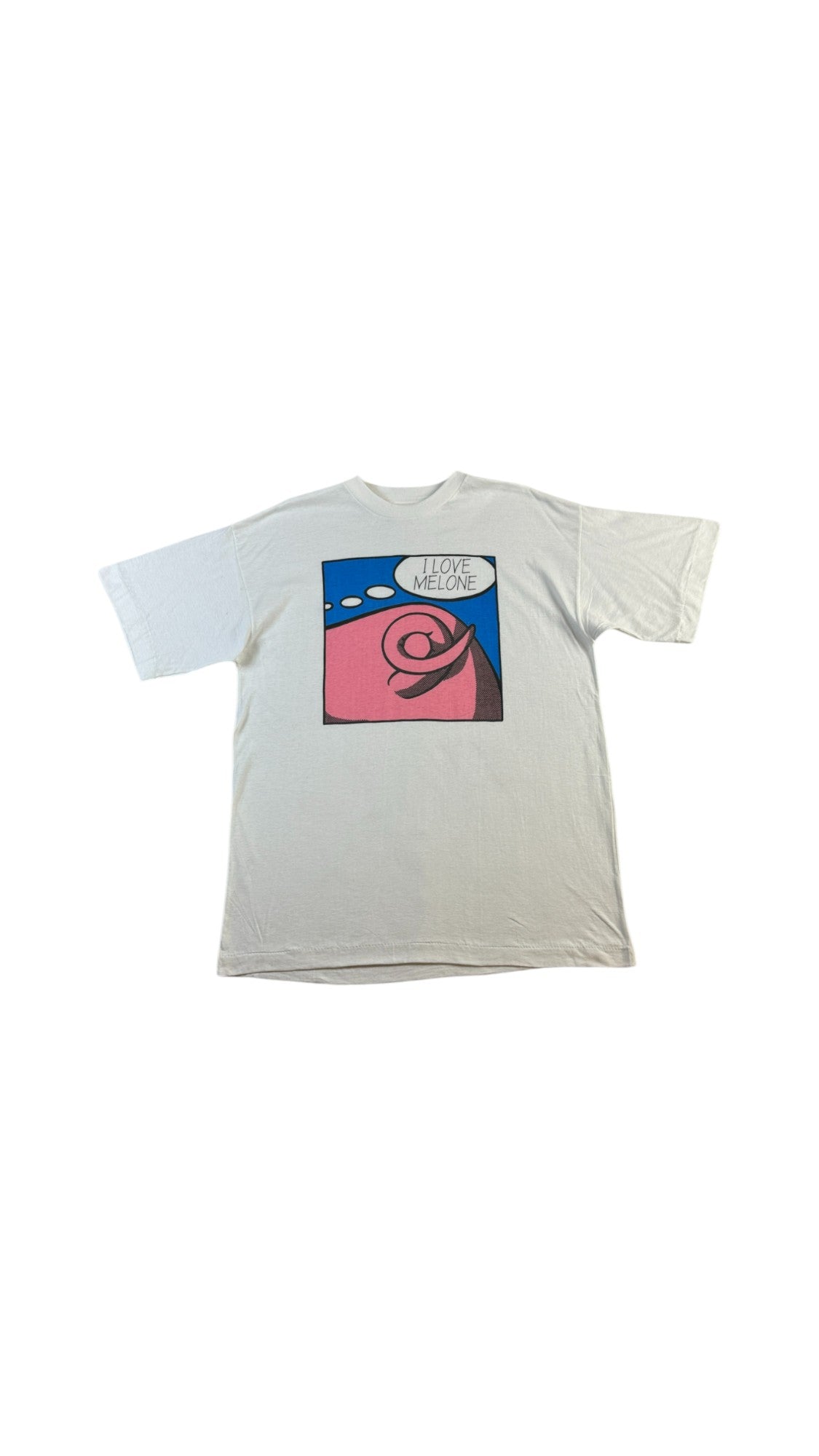 Sunrise T-Shirt 90s "I Love Melone" Comic Print Weiß Single Stitch XL - RareRags
