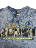90s Liquid Blue Shirt Willie Nelson "An American Icon" Tie Dye Single Stitch Made In USA Blau XXL