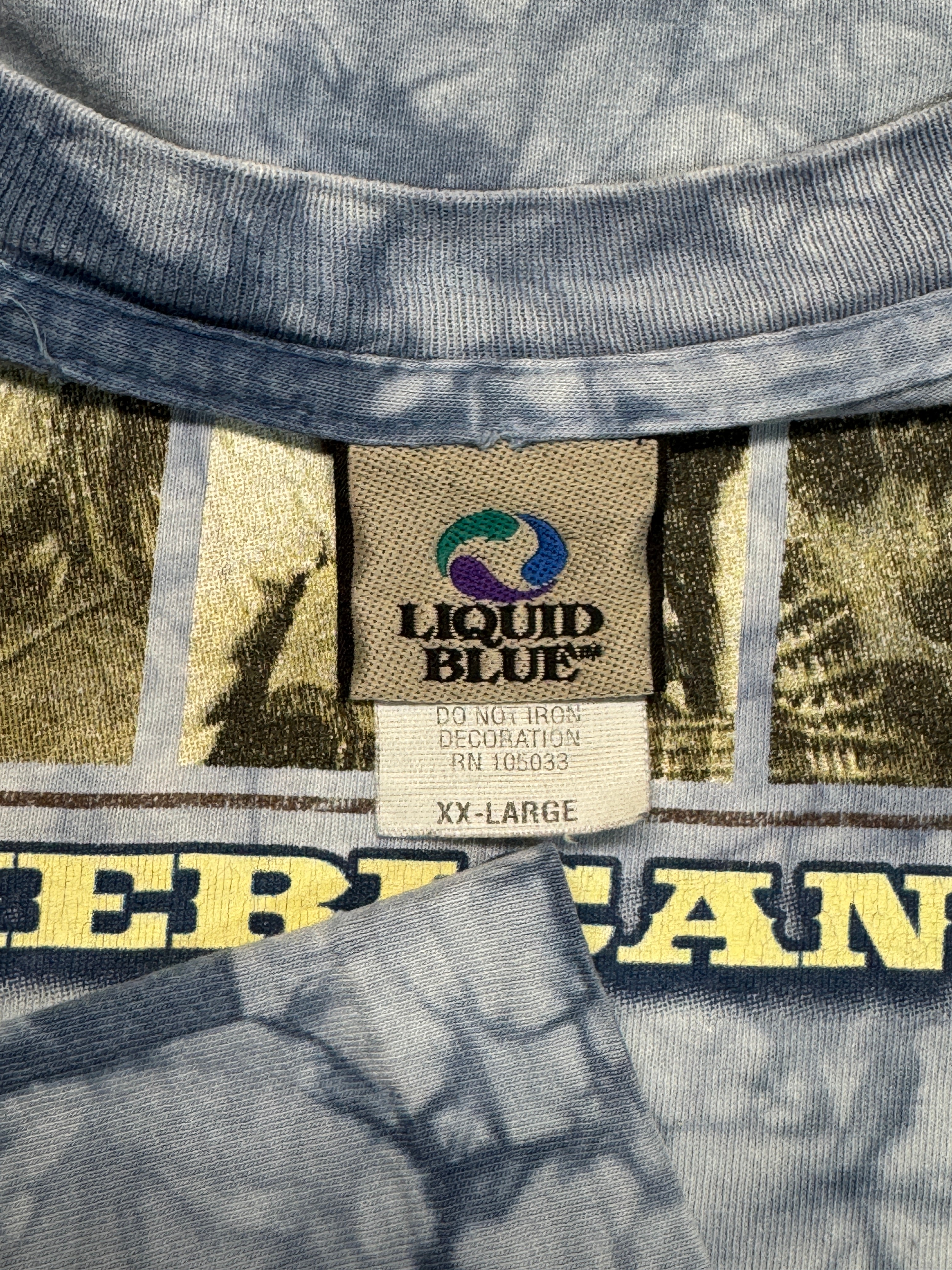 90s Liquid Blue Shirt Willie Nelson "An American Icon" Tie Dye Single Stitch Made In USA Blau XXL