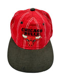Vintage Starter Cap 90s Pinstripe Chicago Bulls Made In Korea Rot One Size