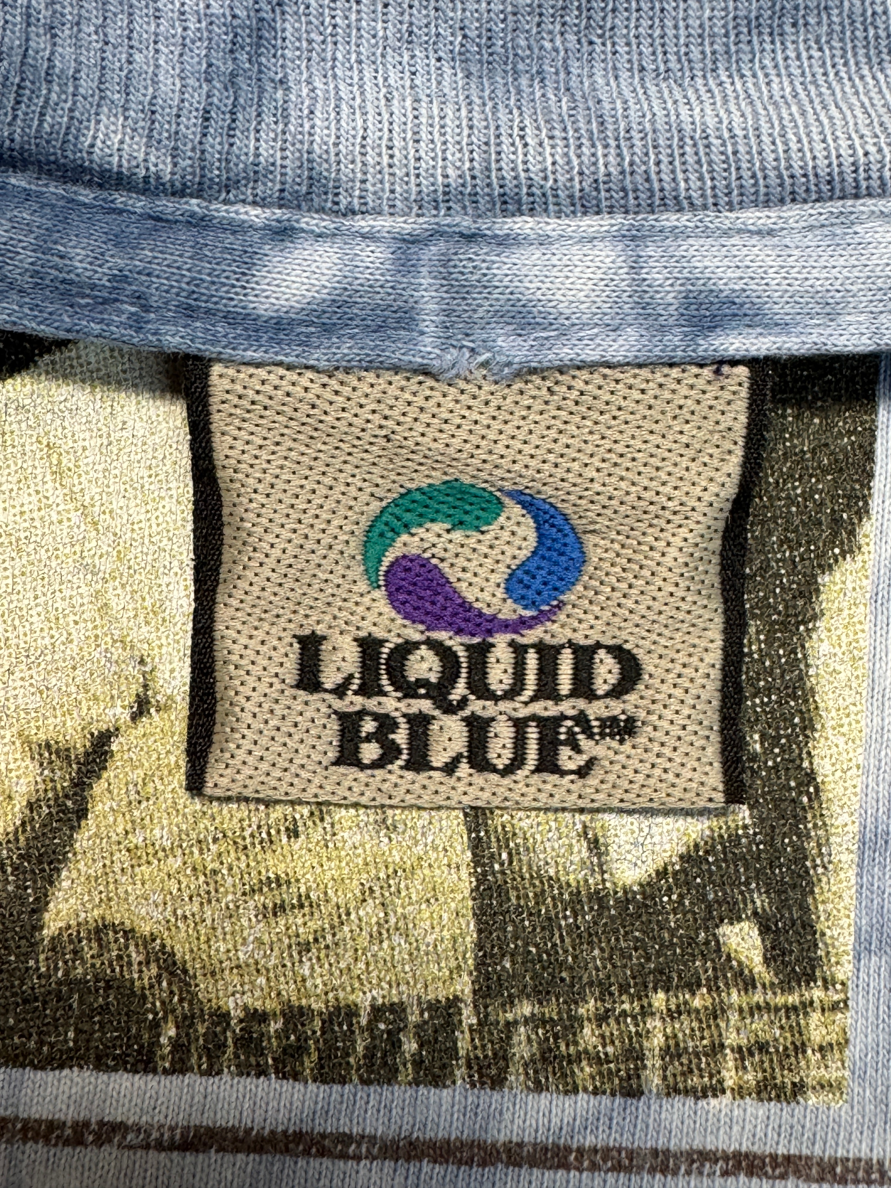 90s Liquid Blue Shirt Willie Nelson "An American Icon" Tie Dye Single Stitch Made In USA Blau XXL