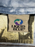90s Liquid Blue Shirt Willie Nelson "An American Icon" Tie Dye Single Stitch Made In USA Blau XXL