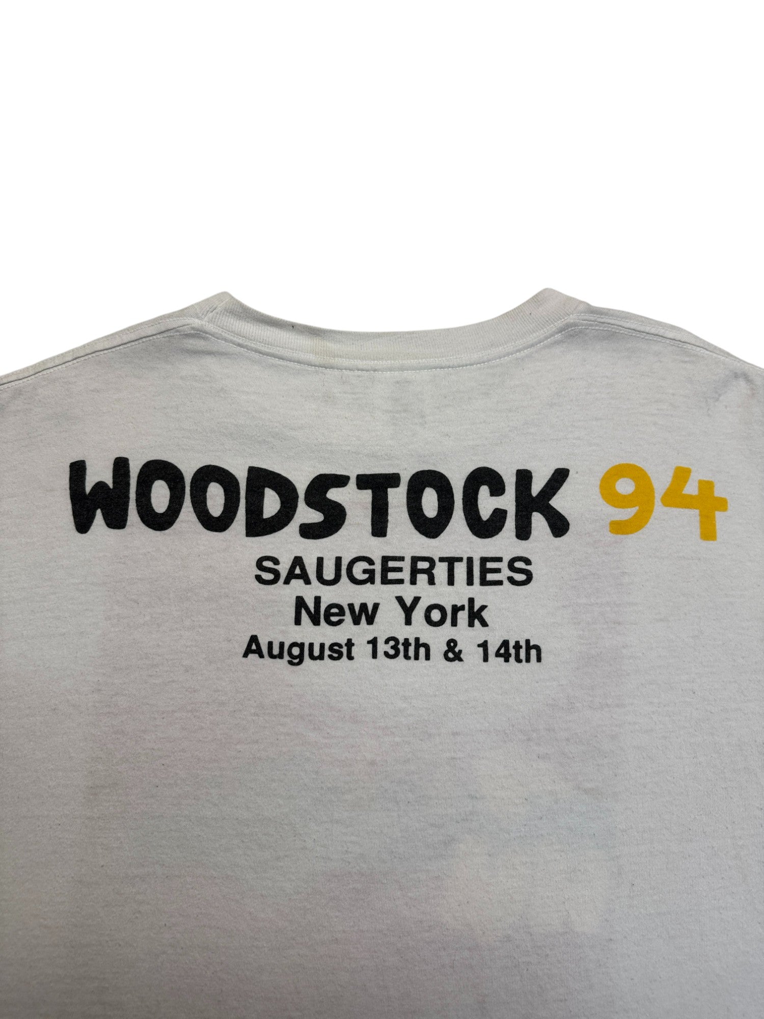 1994 GEM Shirt Woodstock Single Stitch Sleeve Made In USA Weiß XL