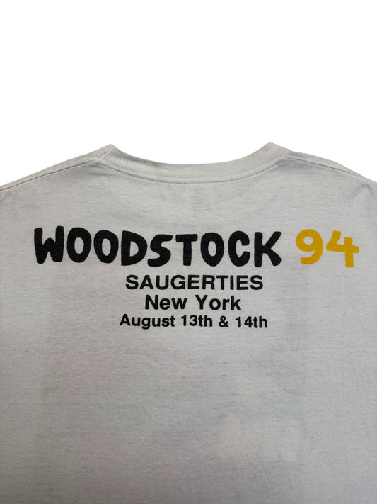 1994 GEM Shirt Woodstock Single Stitch Sleeve Made In USA Weiß XL