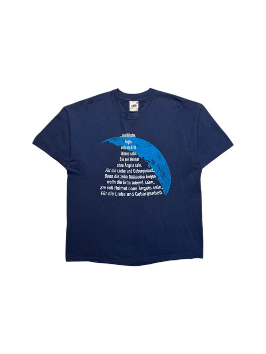 00s Fruit Of The Loom Shirt Phudys "Das Buch" Blau XL