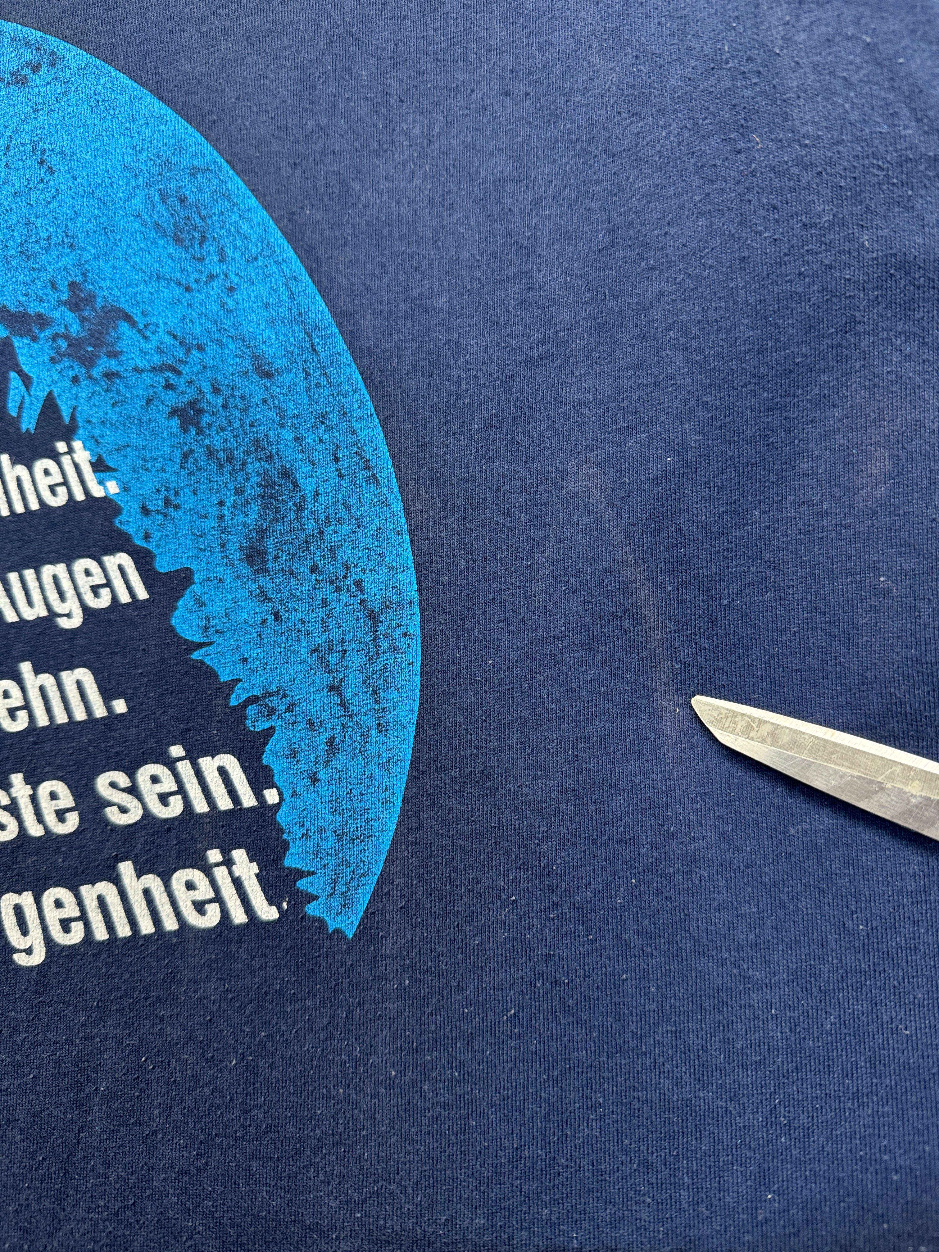 00s Fruit Of The Loom Shirt Phudys "Das Buch" Blau XL