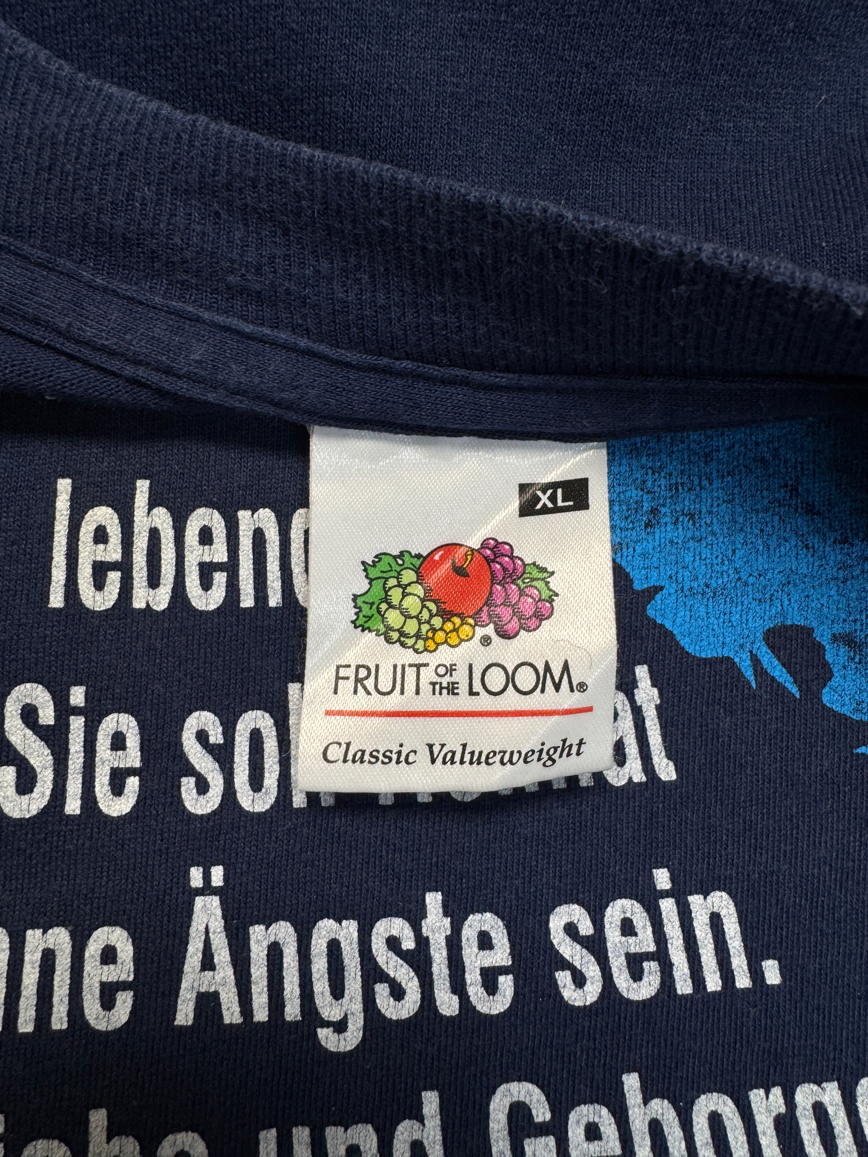 00s Fruit Of The Loom Shirt Phudys "Das Buch" Blau XL