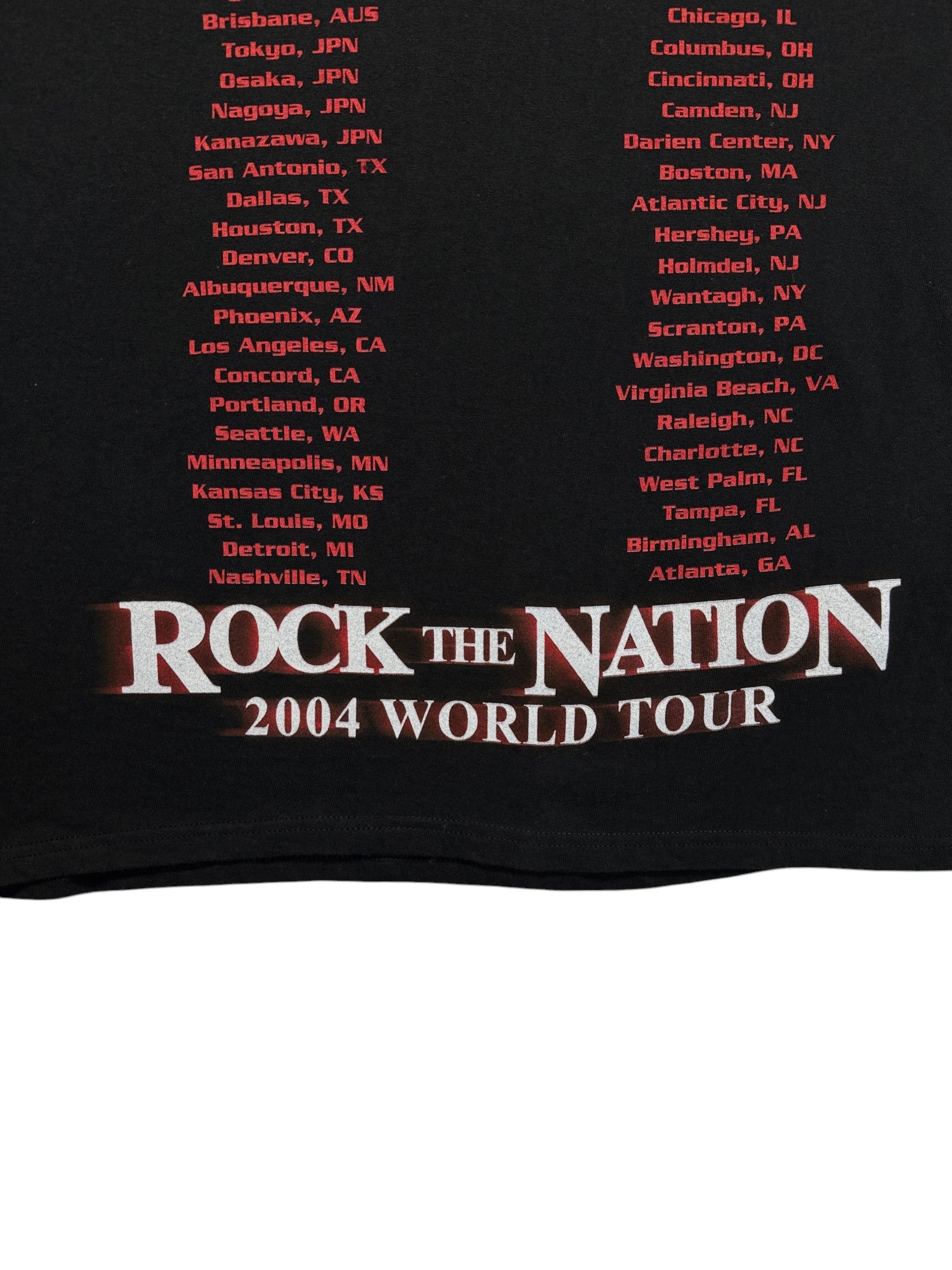 2004 Anvil Shirt Kiss World Tour "Rock the Nation" Schwarz L