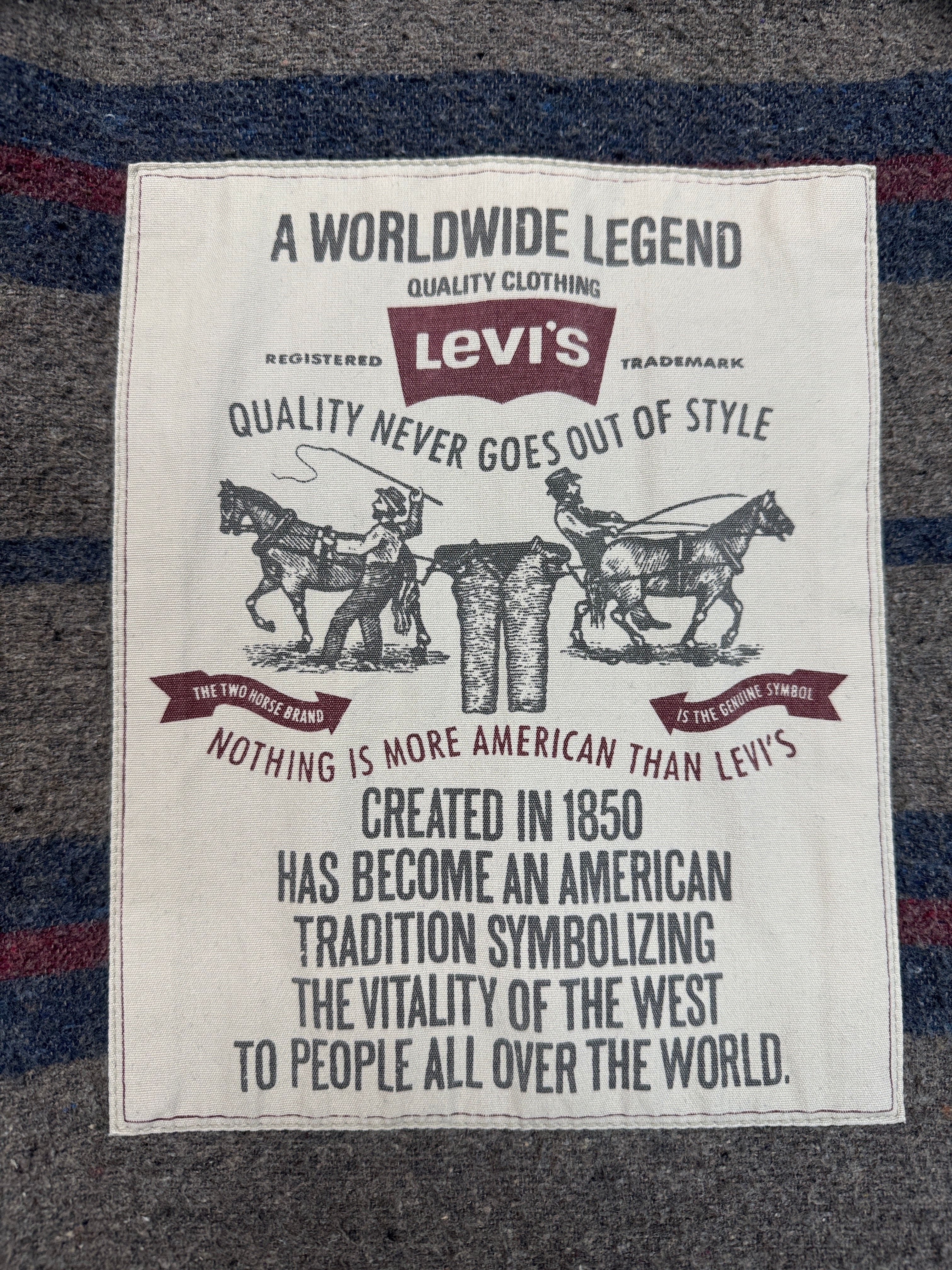 90s Levis Jeansweste Blanket Lining Blau L-XL