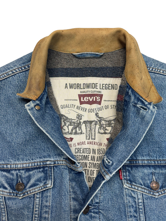 90s Levis Jeansweste Blanket Lining Blau L-XL