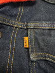 1997 Levis Jeansjacke For Girls Orange Tab Fleece Lining Dunkelblau L