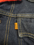 1997 Levis Jeansjacke For Girls Orange Tab Fleece Lining Dunkelblau L