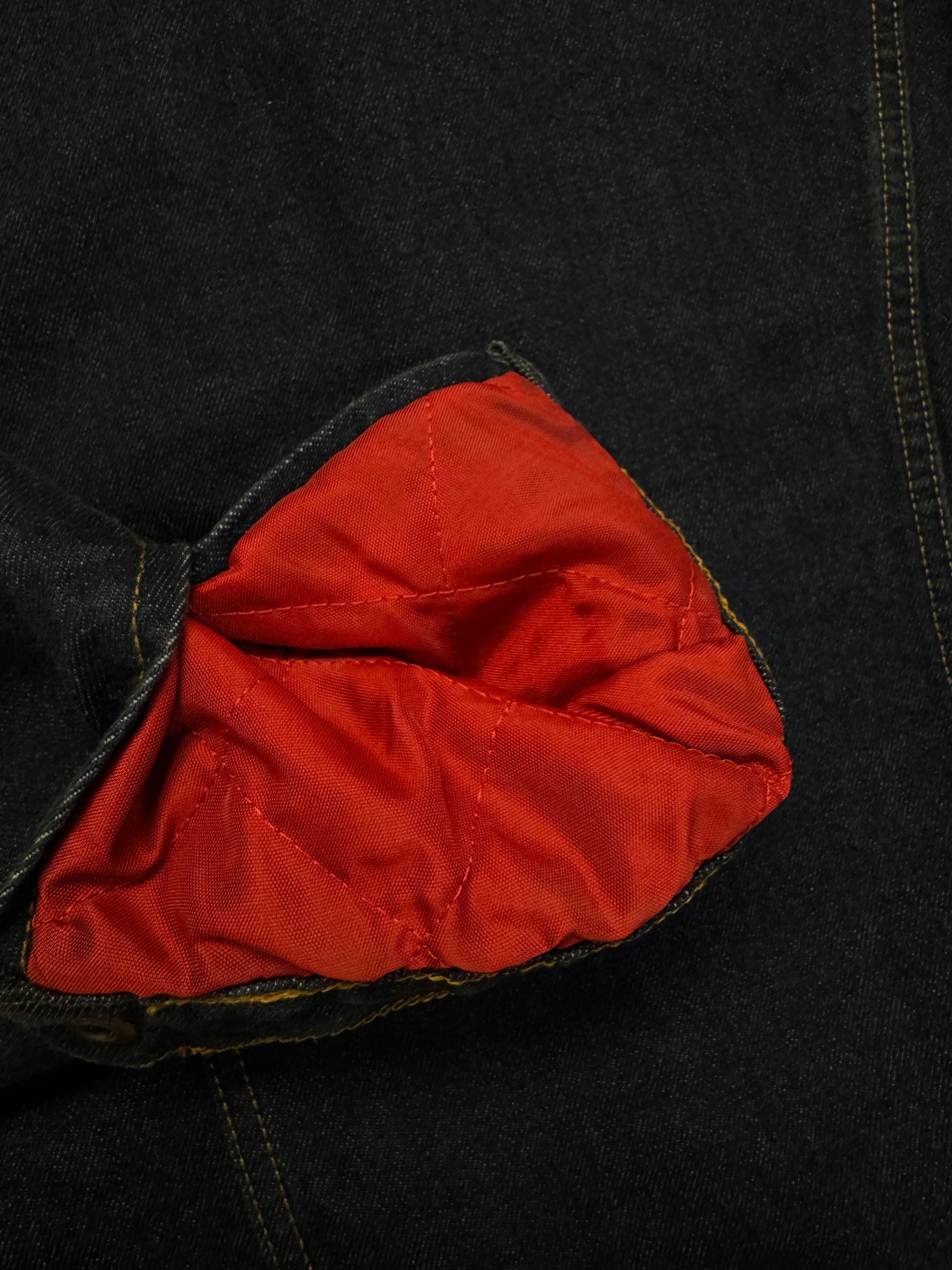 1997 Levis Jeansjacke For Girls Orange Tab Fleece Lining Dunkelblau L