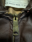 70s Schott Bros. Inc. Fliegerjacke US Navy G-1 Talon Zip Dunkelbraun 42