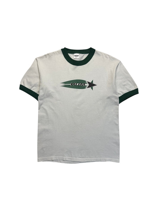 Rare! 90s Murina Ringer Shirt HUM Made In USA Weiß Grün L