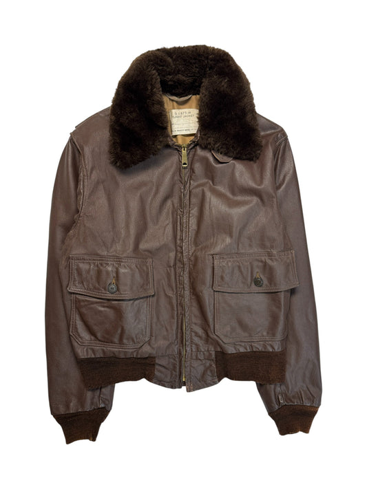 70s Schott Bros. Inc. Fliegerjacke US Navy G-1 Talon Zip Dunkelbraun 42