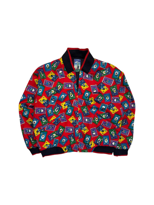 80s Ellesse 2in1 Blouson Reversible Golfing Made In Hong Kong Navy Rot S-M