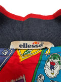 80s Ellesse 2in1 Blouson Reversible Golfing Made In Hong Kong Navy Rot S-M