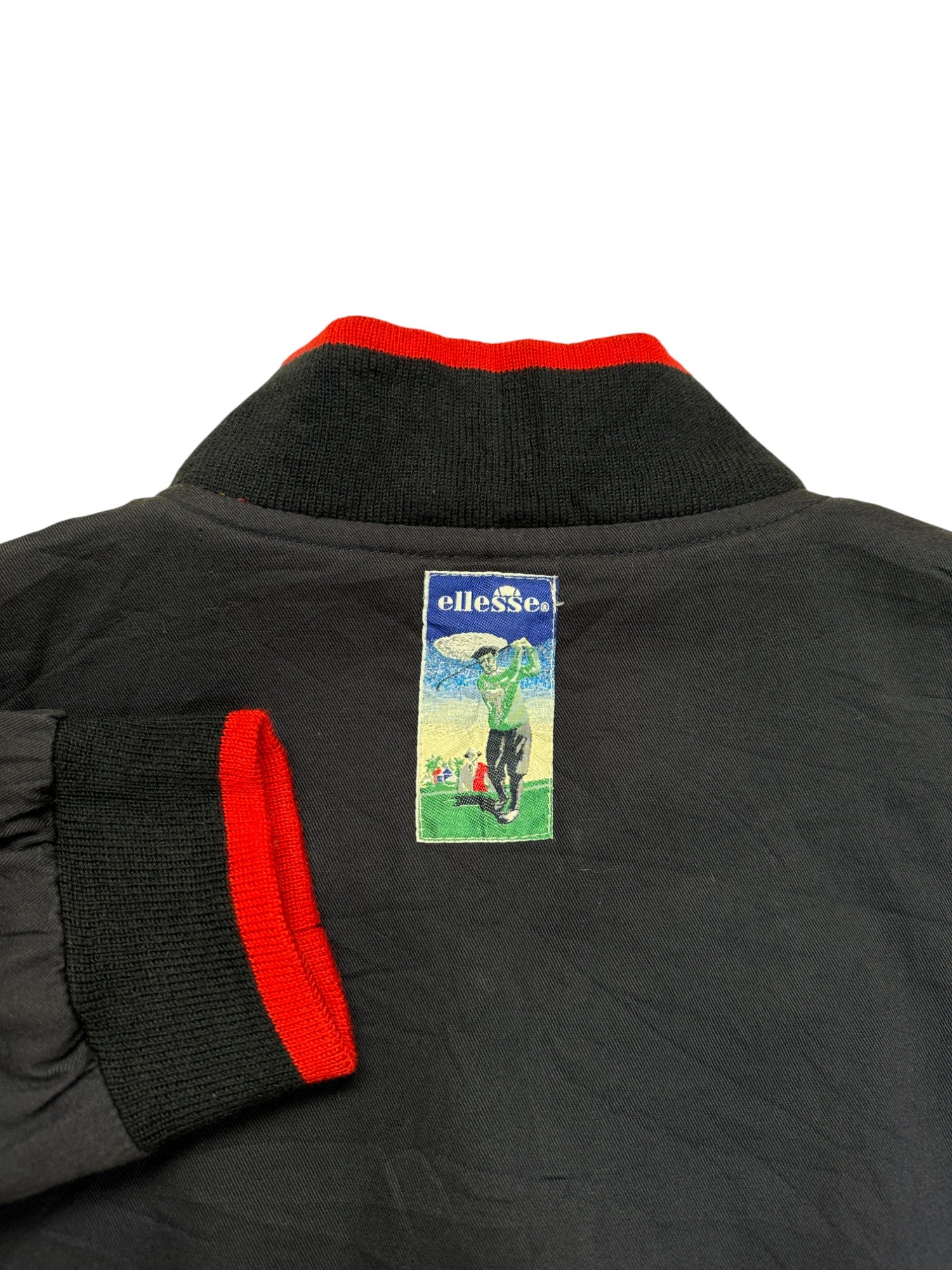 80s Ellesse 2in1 Blouson Reversible Golfing Made In Hong Kong Navy Rot S-M