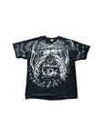 Vintage Liquid Blue Shirt 1996 Wildlife-Fashion Bulldog Skulls Schwarz Weiß XL