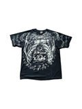 Vintage Liquid Blue Shirt 1996 Wildlife-Fashion Bulldog Skulls Schwarz Weiß XL
