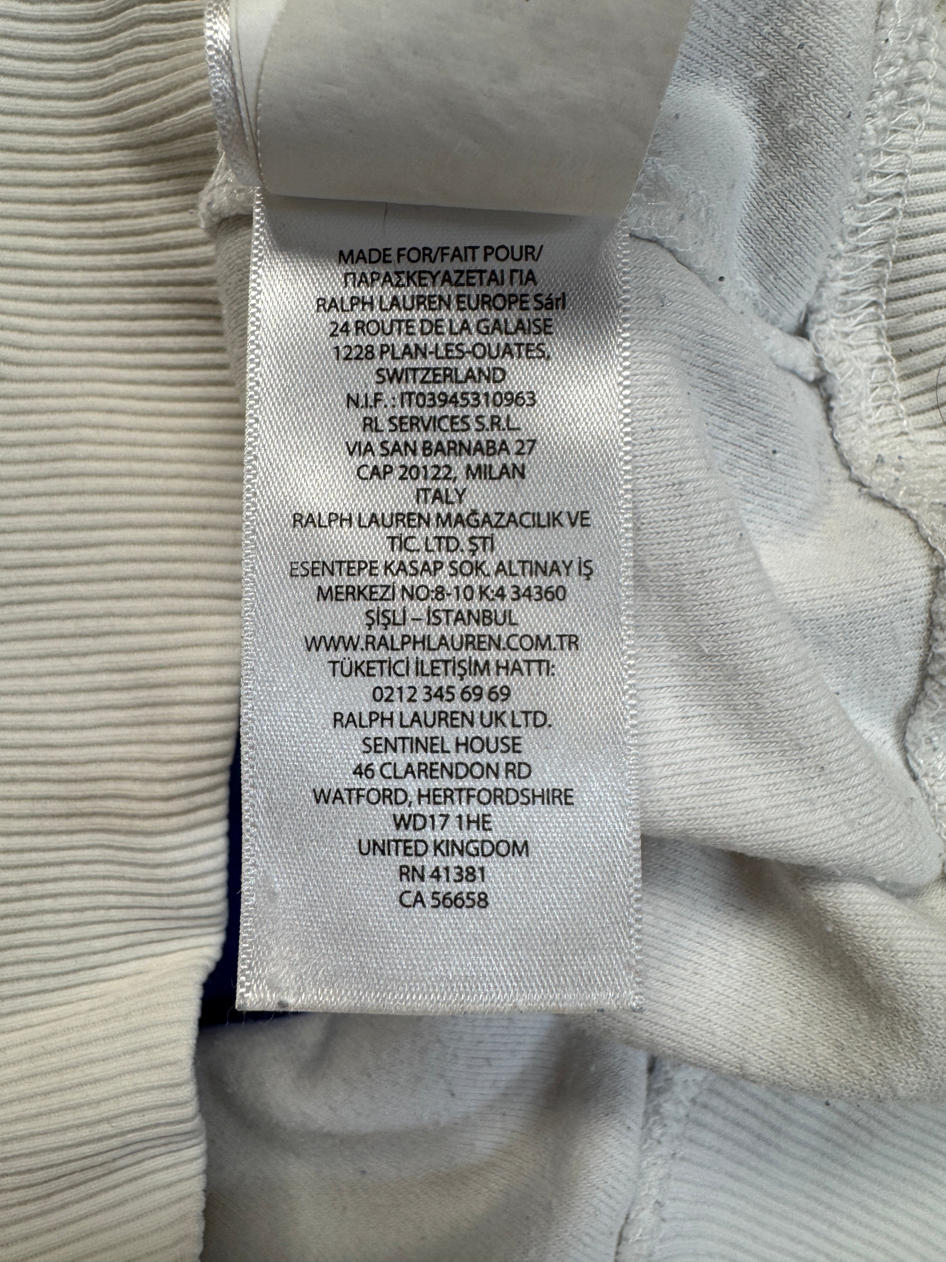 Ralph Lauren Damen Pullover 1/3 Reißverschluss Terry/Frottee Weiß Blau S