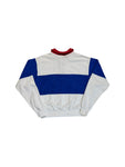Ralph Lauren Damen Pullover 1/3 Reißverschluss Terry/Frottee Weiß Blau S