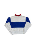 Ralph Lauren Damen Pullover 1/3 Reißverschluss Terry/Frottee Weiß Blau S