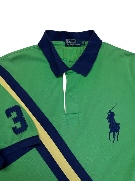 90s Ralph Lauren Poloshirt Big Pony #3 Grün 2XB Big