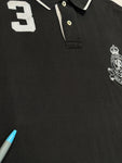 90s Ralph Lauren Poloshirt Crest Logo Schwarz XXL