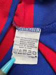 90s Ralph Lauren Poloshirt Crest Logo "381 Bleeker Q. Pier 18" Custom Fit Striped Blau Rot M