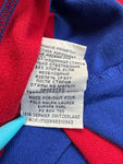 90s Ralph Lauren Poloshirt Crest Logo "381 Bleeker Q. Pier 18" Custom Fit Striped Blau Rot M