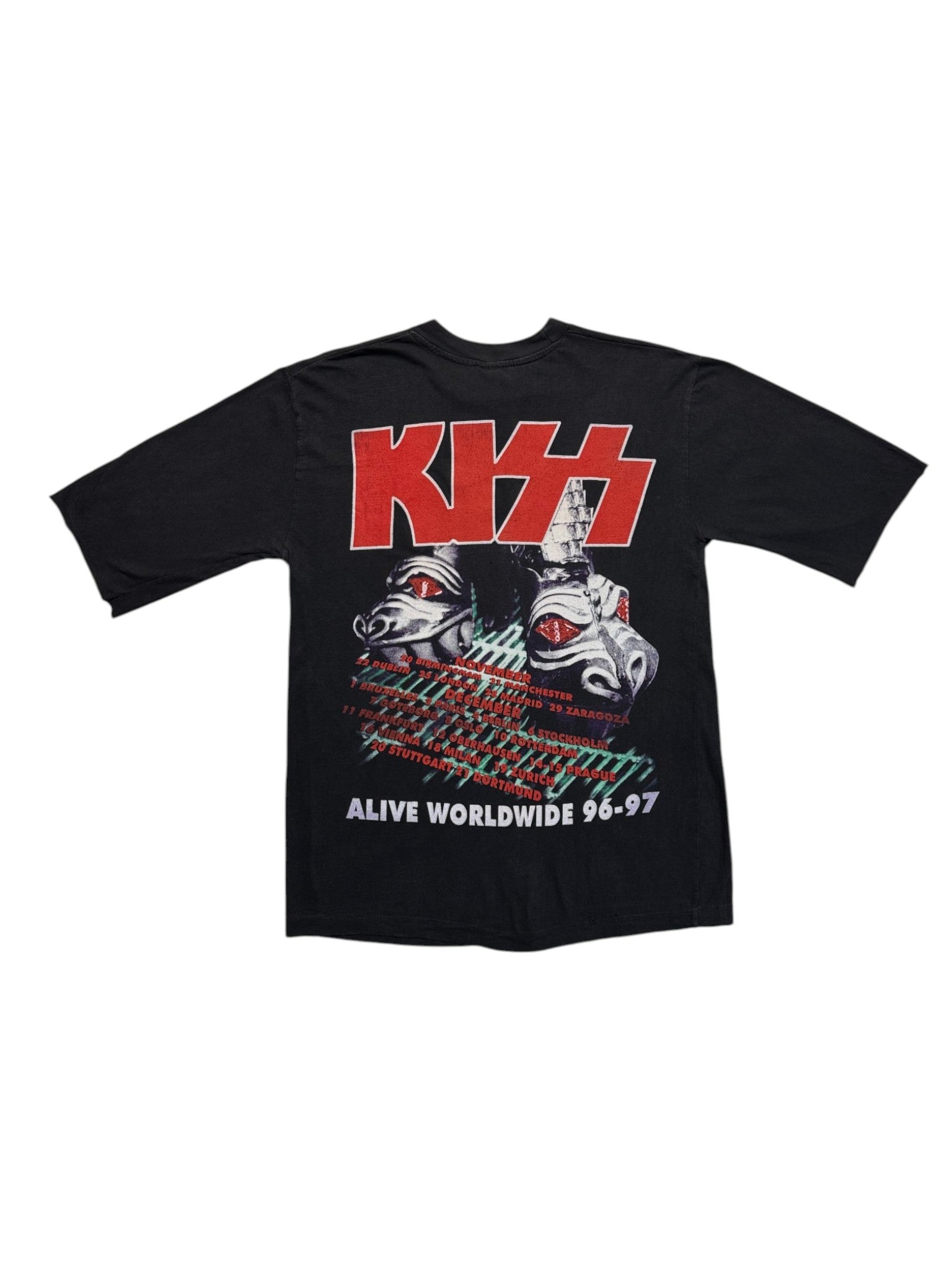 1996/97 Tour Shirt Kiss "Alive Worldwide" Single Stitch Schwarz L