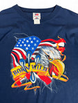 Vintage TeeJays Shirt 90s "Born Wild" Eagle Print Made In USA Dunkelblau XL