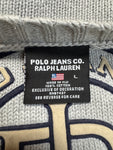 90s Polo Jeans Co. By Ralph Lauren Strickpullover Puff Print Made In Fiji Grau L